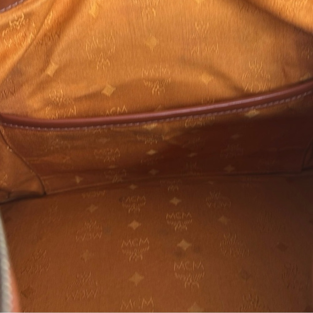 MCM Cognac Visetos Satchel Bag - Picture 7 of 7
